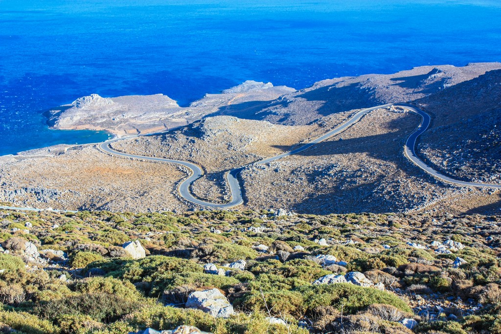 Le migliori spiagge di Creta vista dall'alto della strada