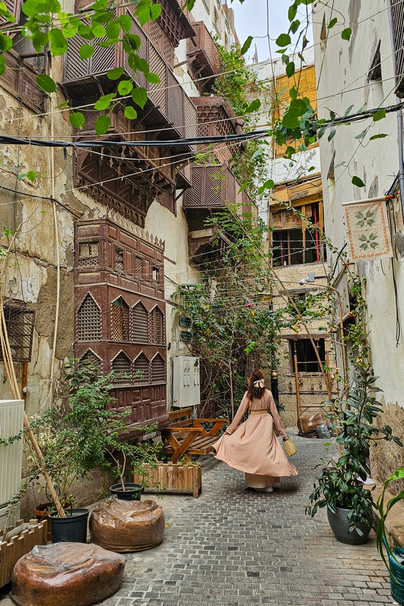 Guida alla visita di Al Balad edificio antico con balconcini